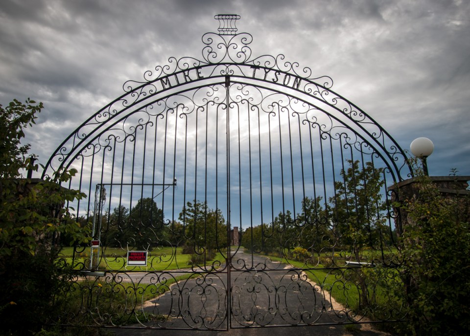 Mike Tyson's front gates spelled out his name - just so you know who lives there