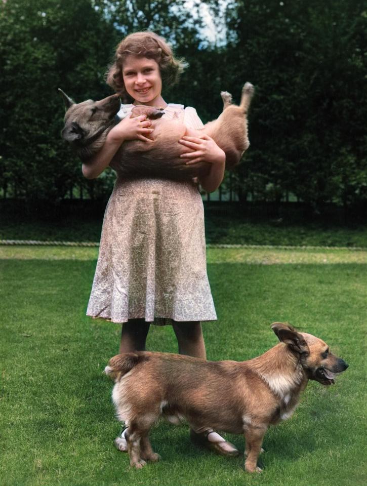 A young Princess Elizabeth pictured in the garden of the home, where she spent her early years