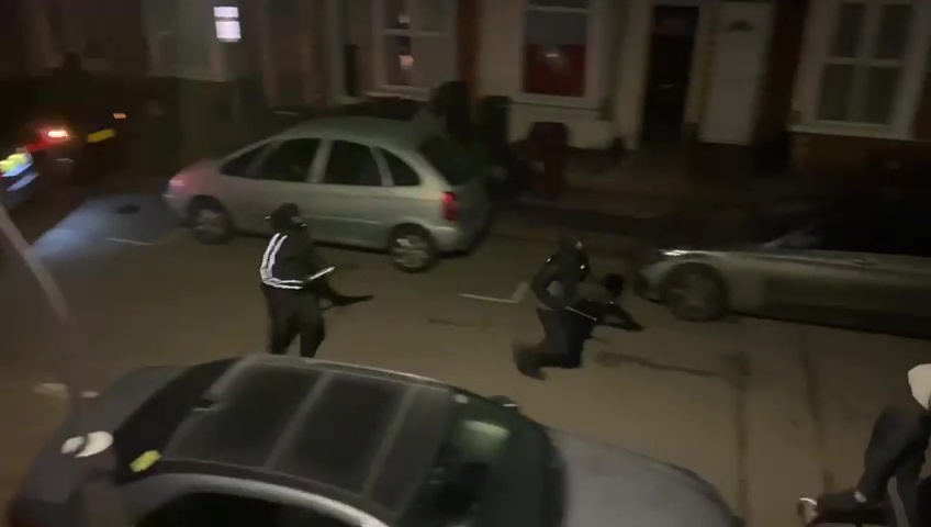 Police were called to a road in Reading following reports of people armed with samurai swords and machetes at around 3am on Friday, February 24