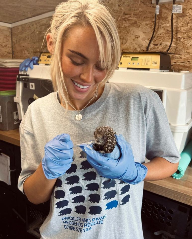 Lucie shared this picture with a hoglet for International Hedgehog Day