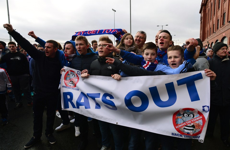 Rangers fans protest after their club was financially shamed