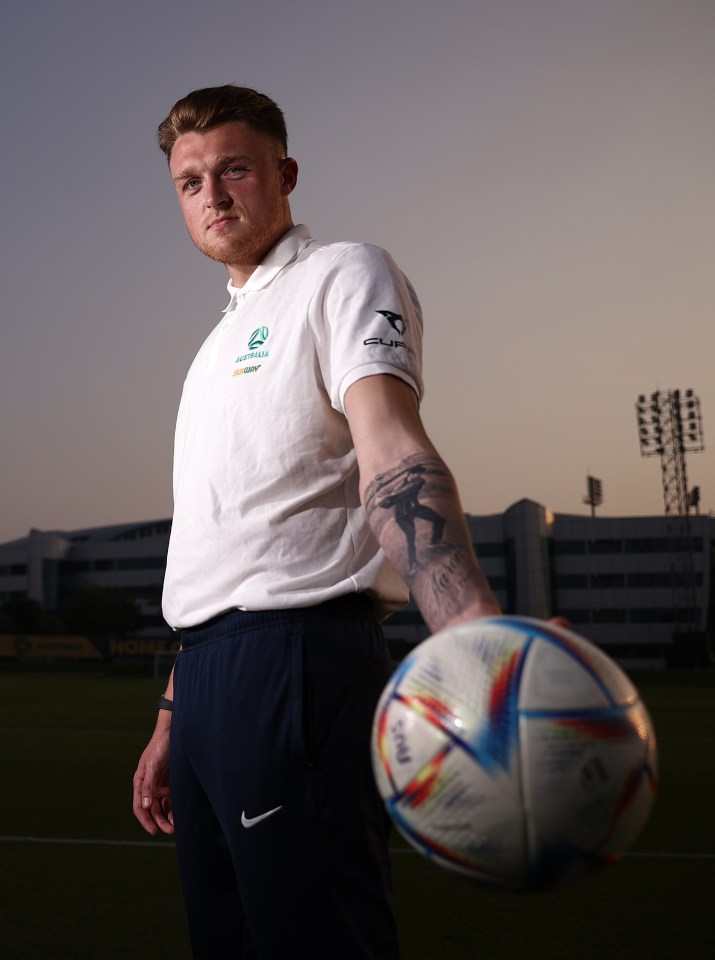 Harry Souttar shows off a tattoo of his late brother