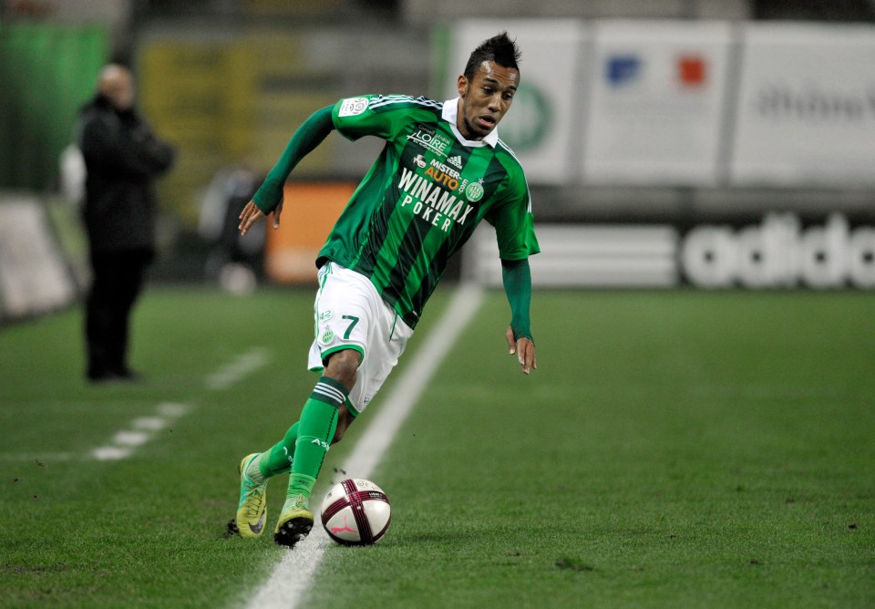 Aubameyang scored 16 goals in less than six months for St Etienne