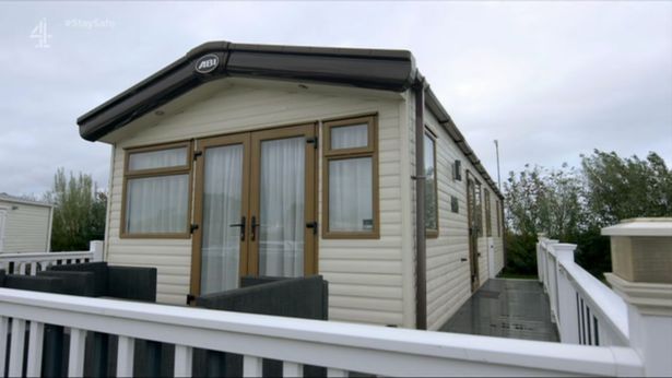 Lee's caravan has a lovely patio area for relaxing - when not watching telly, that is