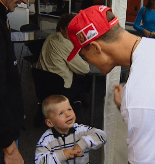 Michael pictured with a very young Max