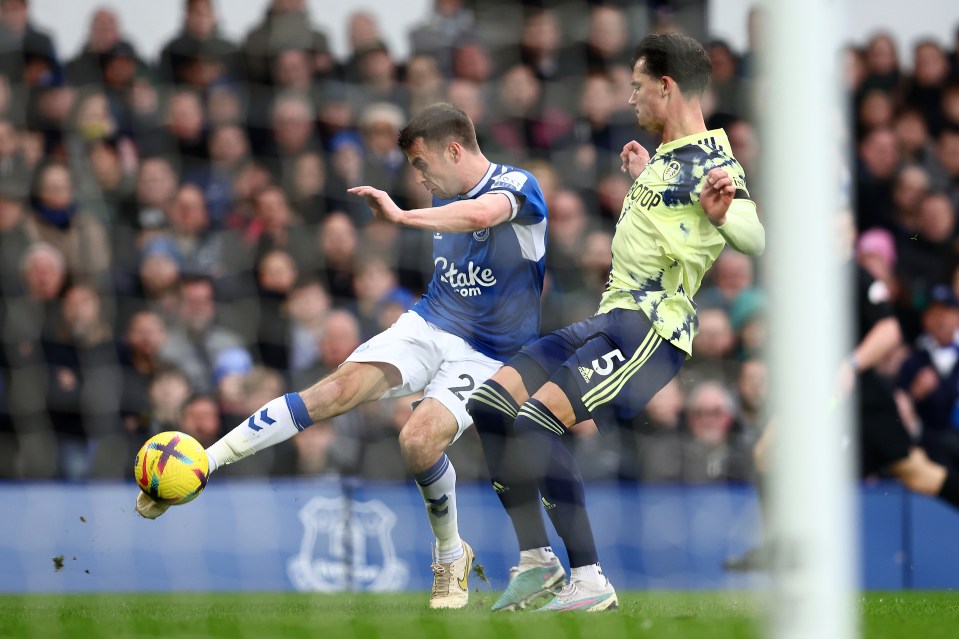 Seamus Coleman put his foot through the ball from a tight angle