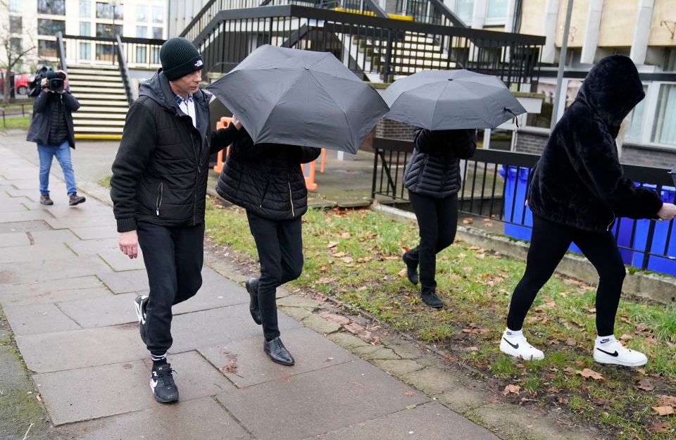 Sophie Harvey, second right, and Elliot Benham, second left, have denied a string of charges