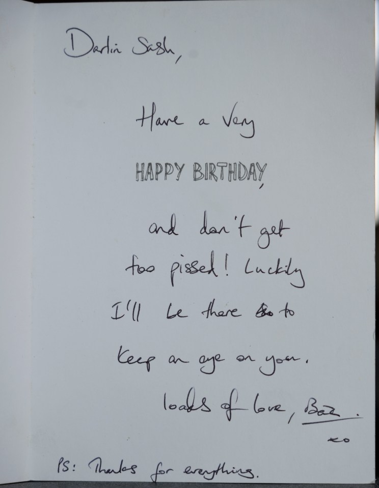 The card was signed 'Baz' — a name which Harry revealed he used