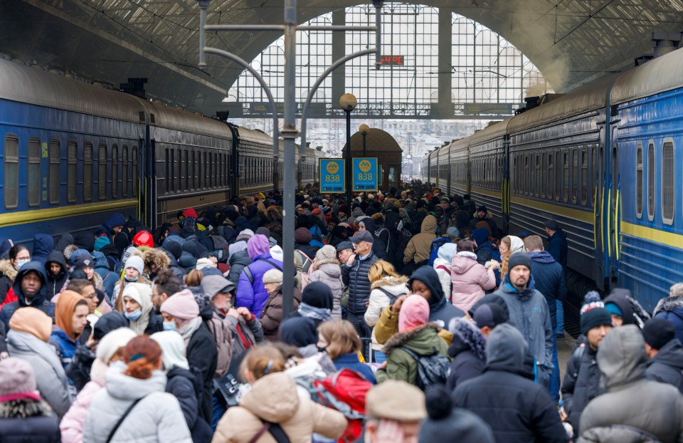 Lviv Railway Station on February 25, 2022 - the day following Putin's invasion of the country