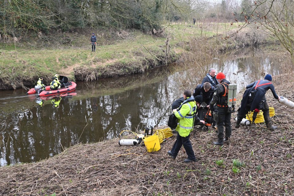 Specialist divers have today been scouring the water