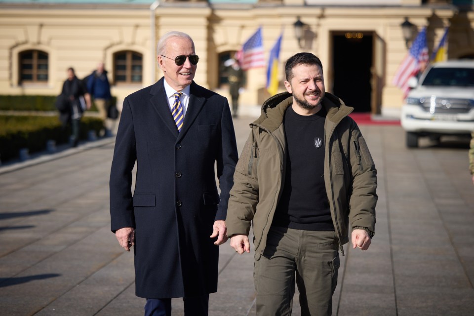 Joe Biden and President Volodymyr Zelensky meet in Kyiv, Ukraine