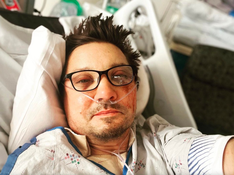 Jeremy Renner pictured after the horror snowplow accident