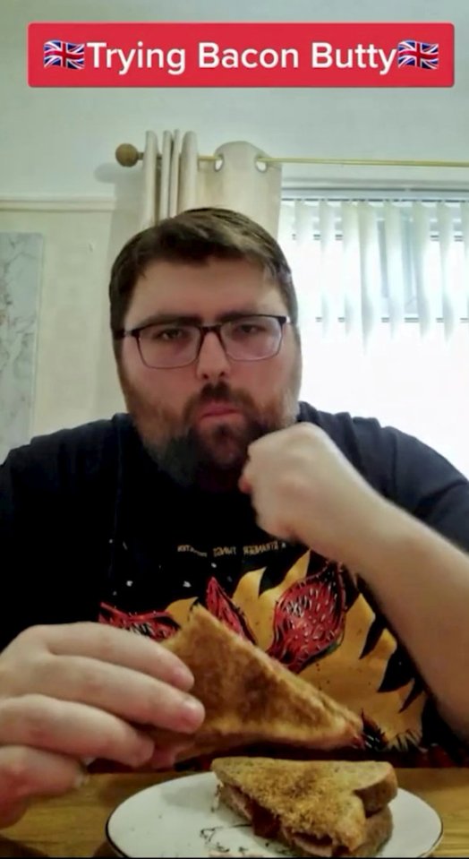 David Turek has documented himself eating classic British food for the first time