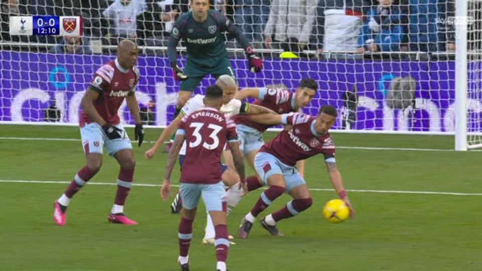 Tottenham wanted a penalty when the ball struck Thilo Kehrer's hand