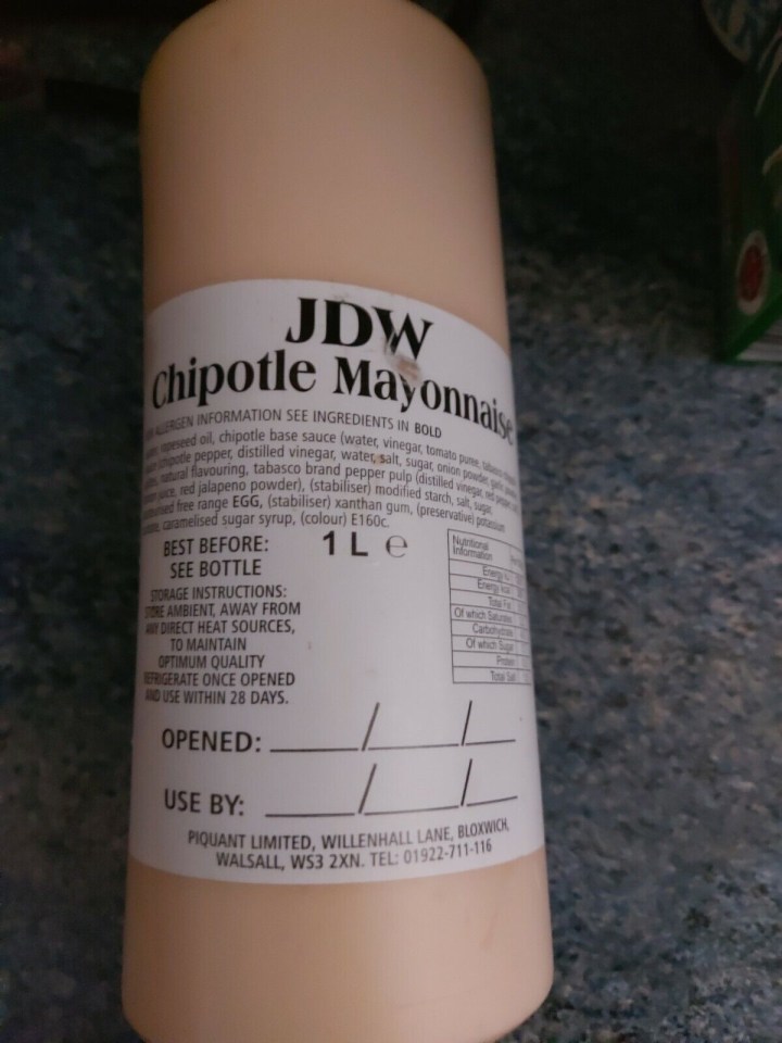 A bottle of Wetherspoons Chipotle Mayonnaise is also on the market