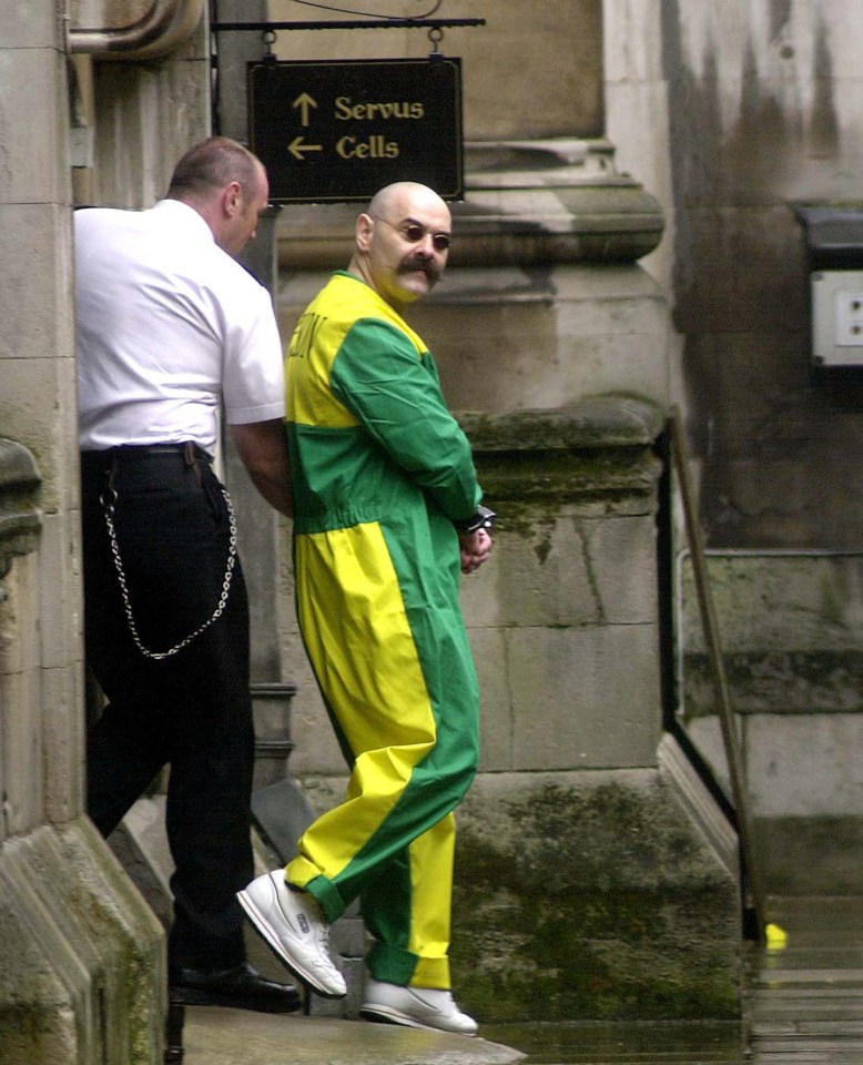 Bronson pictured in a rare public outing leaving the High Court in London in 2001