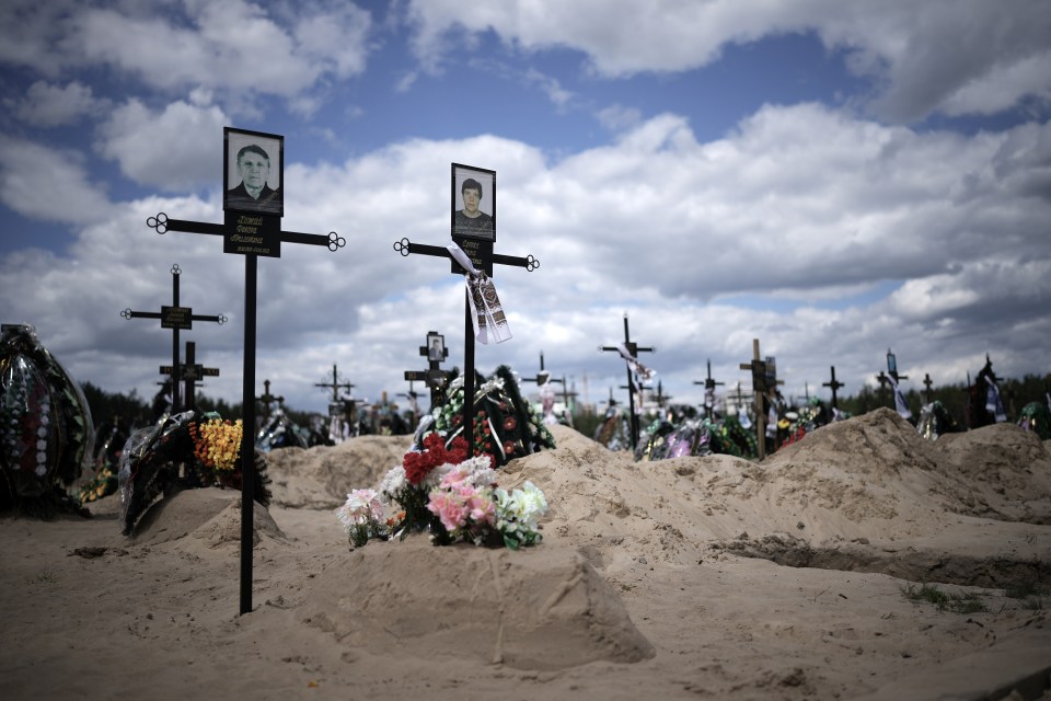 The graves of Ukrainian civilians murdered by the Russians