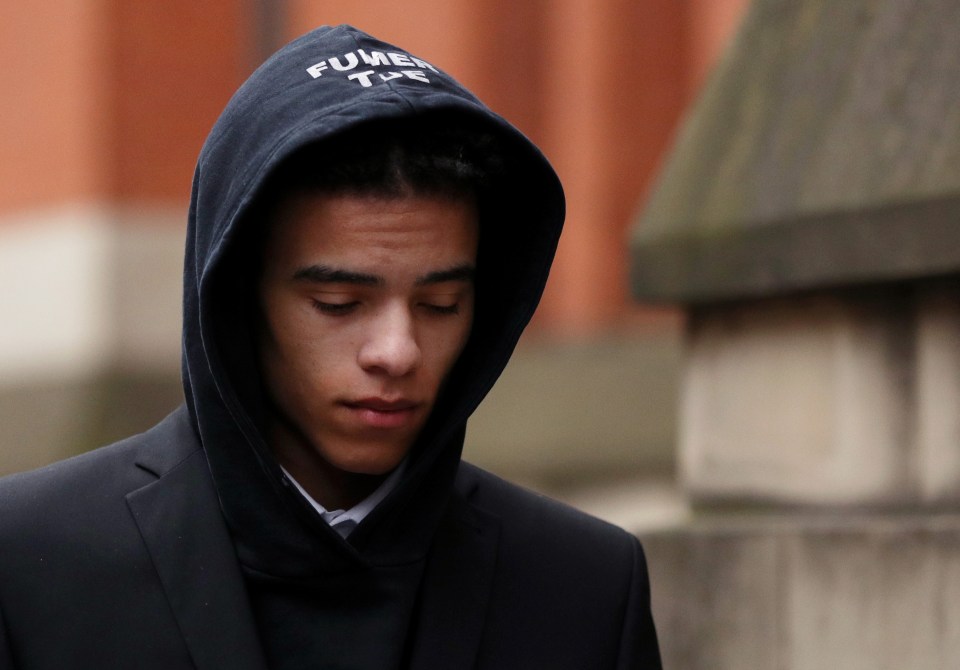 Mason Greenwood leaves court on the first day of his trial