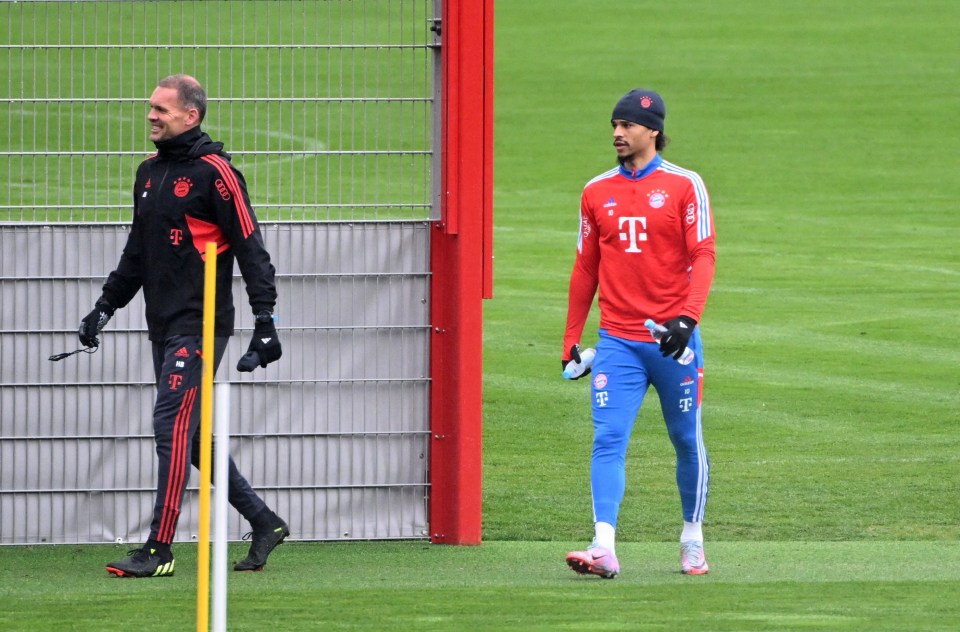 Leroy Sane was back in training with Bayern Munich on Monday morning