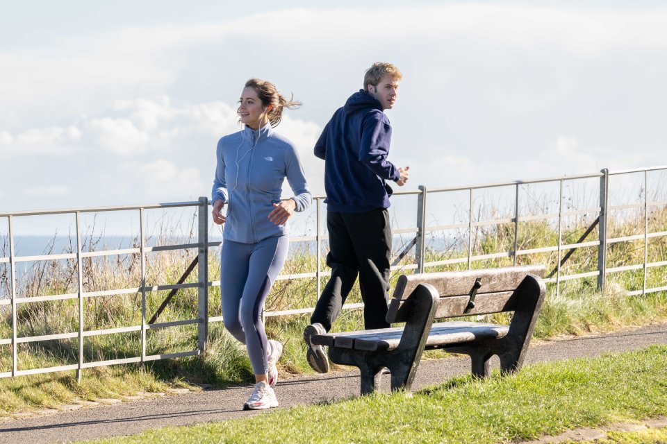 The first look at Kate Middleton catching a young Prince William's eye on the set of The Crown series six has been revealed