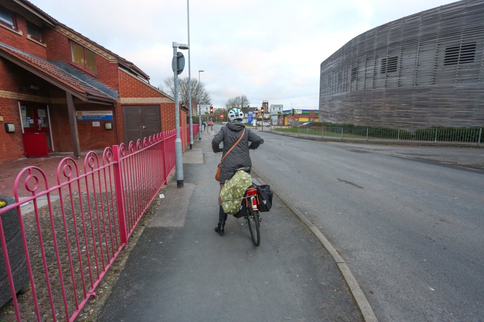 A model shows how Celia would have ridden down the pavement before her tragic death