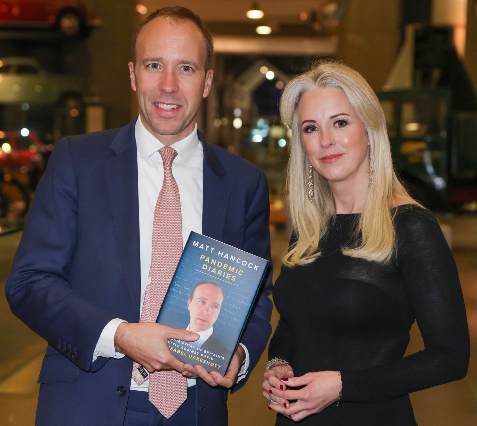 Matt Hancock and Isabel Oakeshott pose together at his Pandemic Diaries book launch in December last year