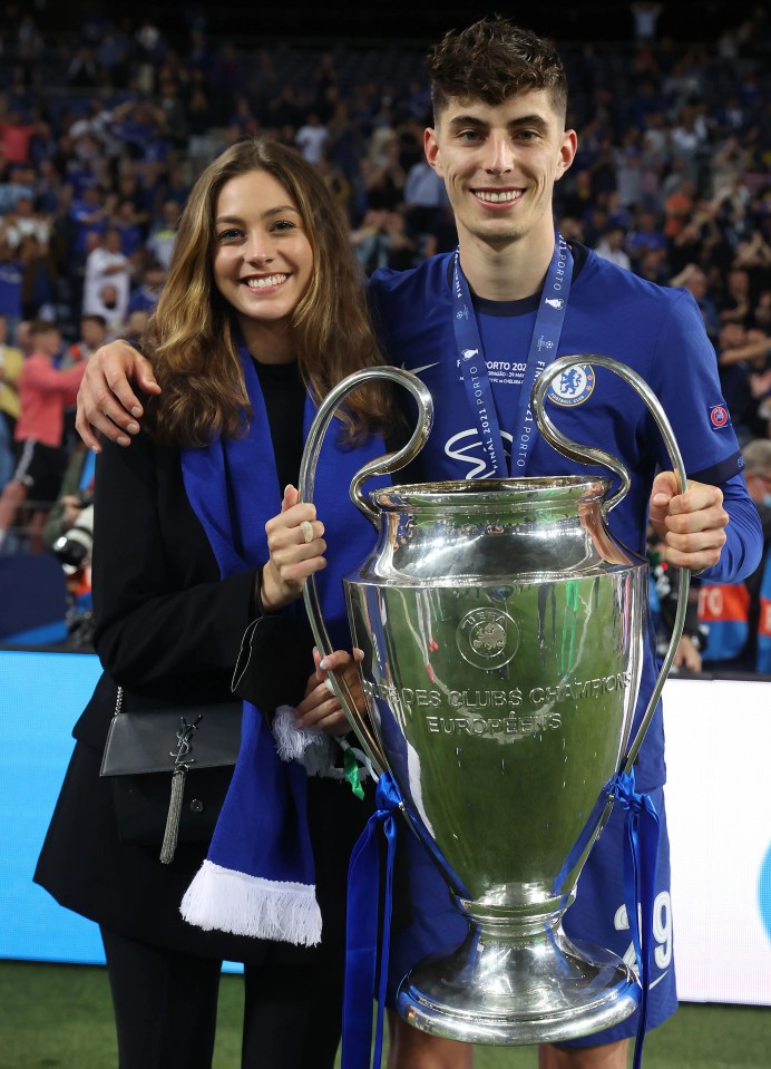 Havertz and Sophia celebrated Chelsea's Champions League triumph in 2021