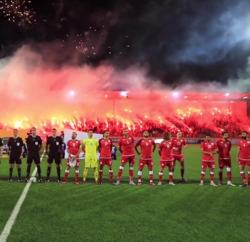 The stunning scenes inspired Tunisia to a 1-0 win over Libya