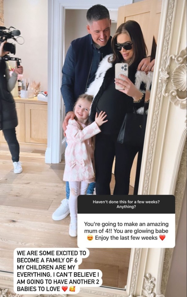 Amy Childs with boyfriend Billy as they countdown to the birth