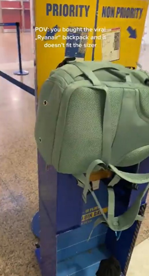 A woman slammed the viral TikTok bag after it didn't fit in the sizer