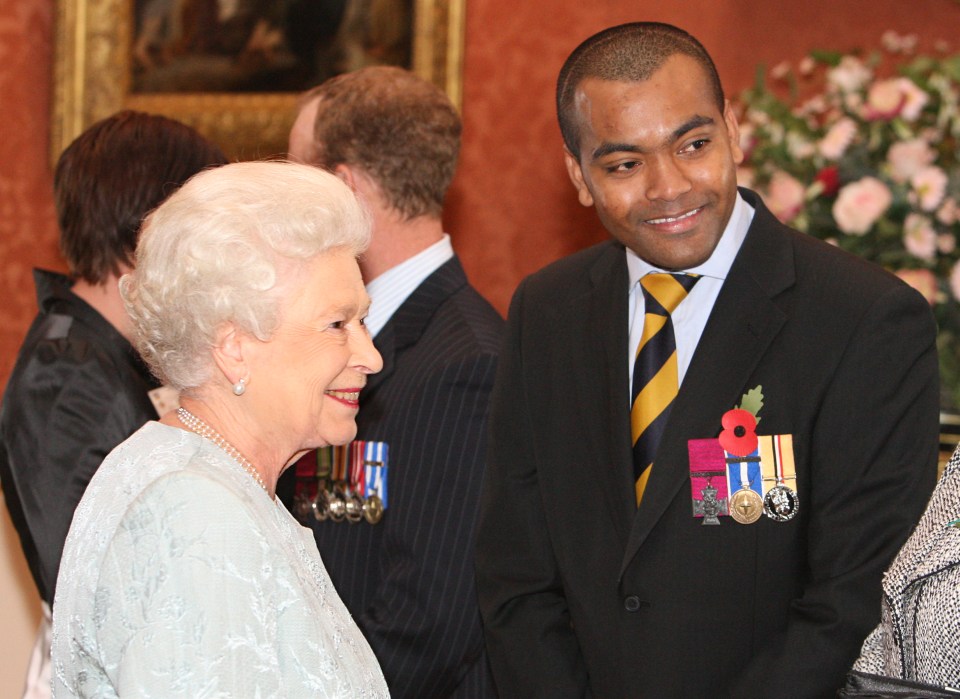 Johnson met the Queen as a VC holder in 2010