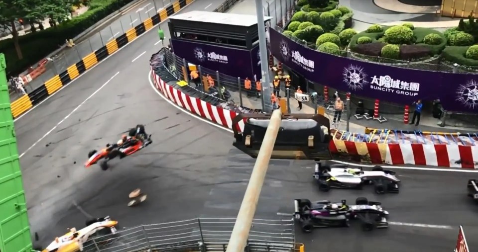 Floersch's car flew over the safety barriers