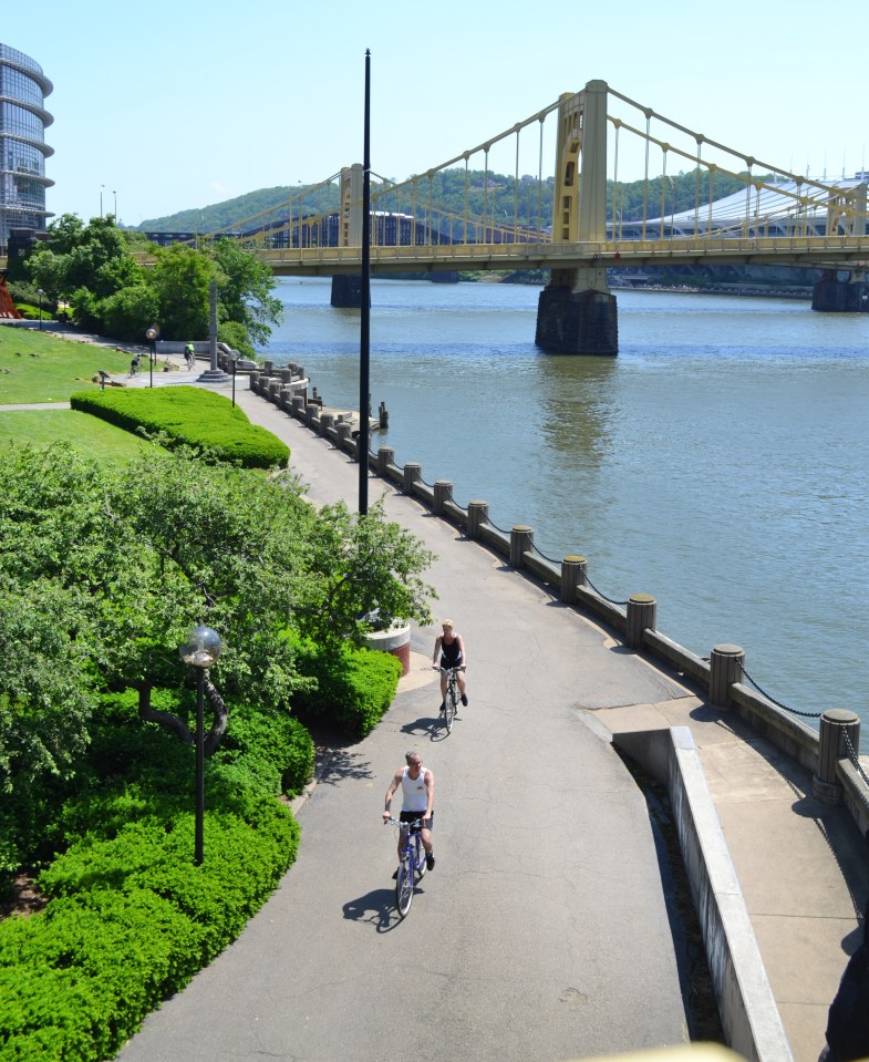 Take a bike ride alongside the Monongahela River and past Colour Park