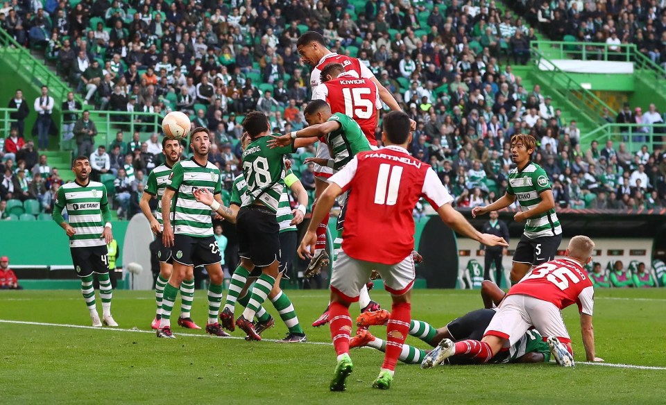 William Saliba headed in the opening goal