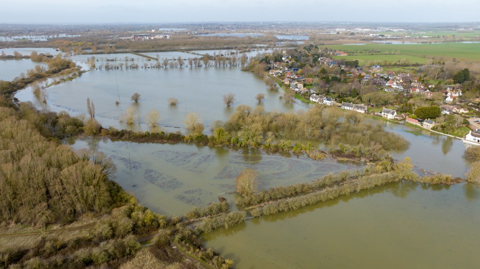 Melting snow sparked chaos in Cambridgeshire when the River Great Ouse burst its banks