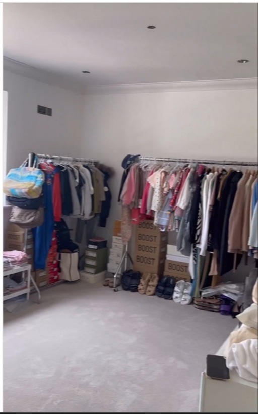 Sam shared a before picture of her walk-in closet