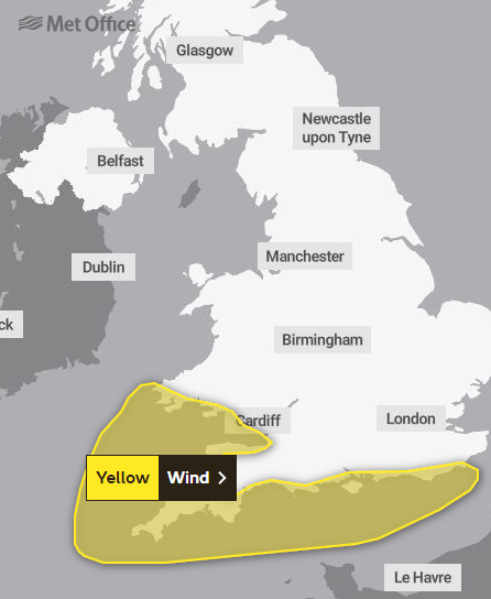 Yellow wind warnings will begin on Thursday evening