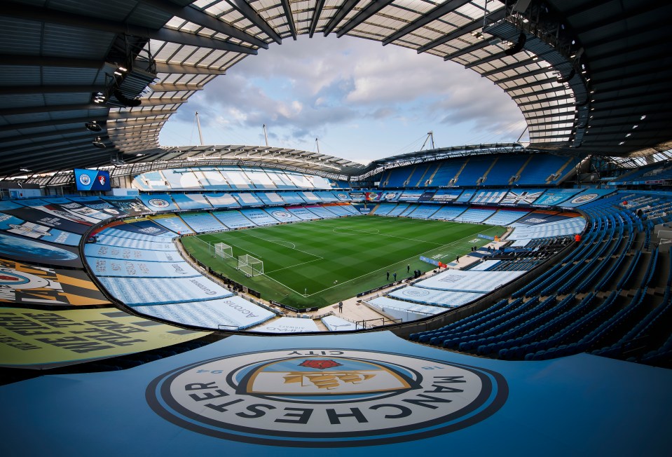 MANCHESTER, ENGLAND - SEPTEMBER 24: A general view inside the stadium prior to the Carabao Cup third round match between Manchester City and AFC Bournemouth at Etihad Stadium on September 24, 2020 in Manchester, England. Football Stadiums around Europe remain empty due to the Coronavirus Pandemic as Government social distancing laws prohibit fans inside venues resulting in fixtures being played behind closed doors. (Photo by Matt McNulty - Manchester City/Manchester City FC via Getty Images)