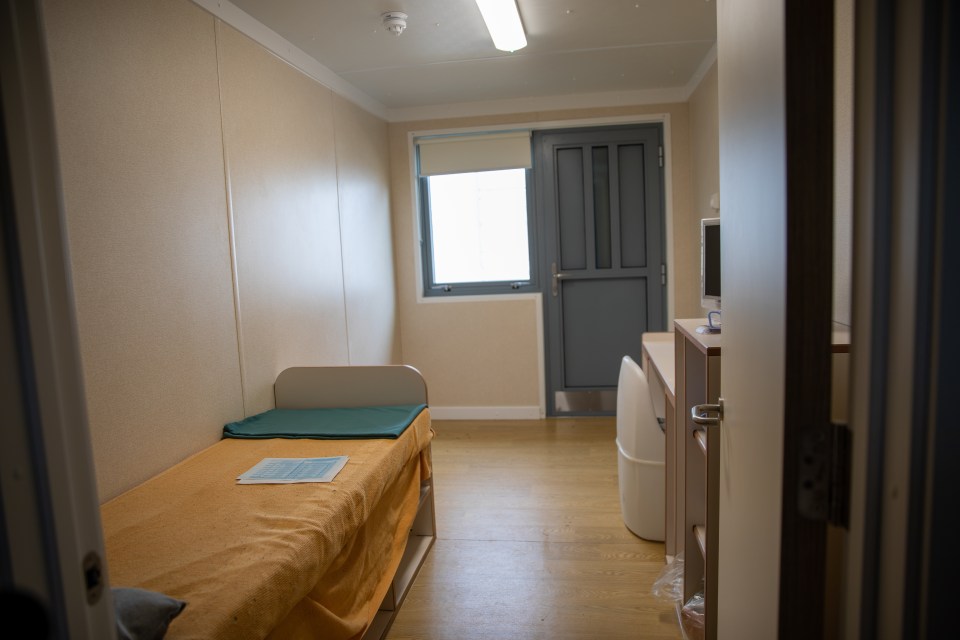 The interior of a new porta-cell in HMP Norwich