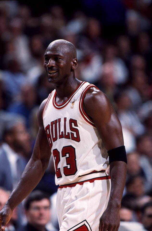 Michael Jordan of the Chicago Bulls during a game against the Miami Heat in 1997