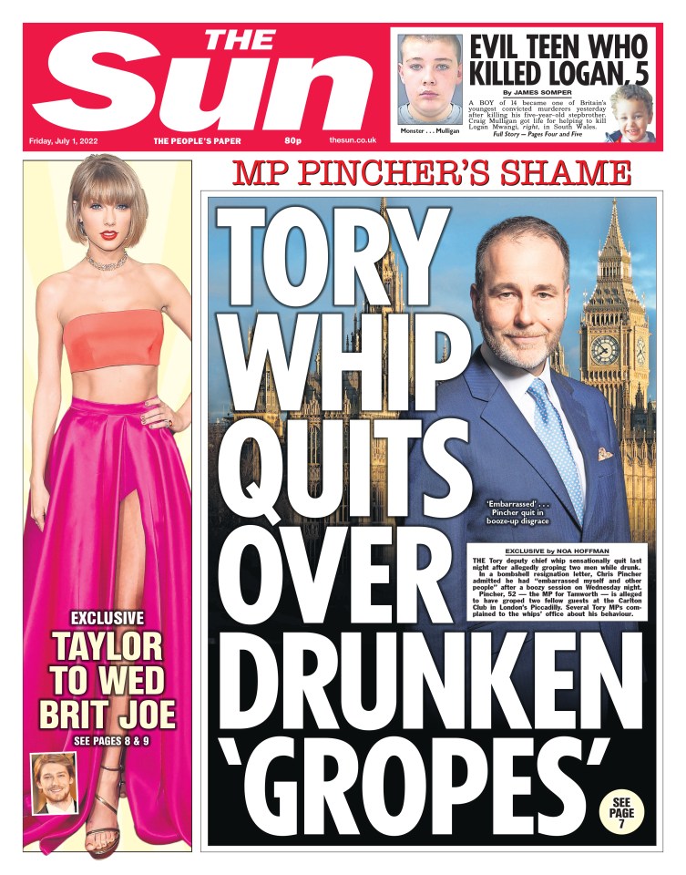 The Sun led the news agenda with our scoops including Chris Pincher’s resignation