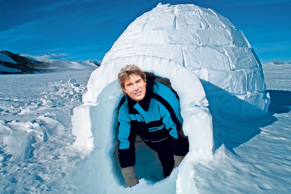 Our mock up of Tom Cruise in his igloo in the Arctic Circle