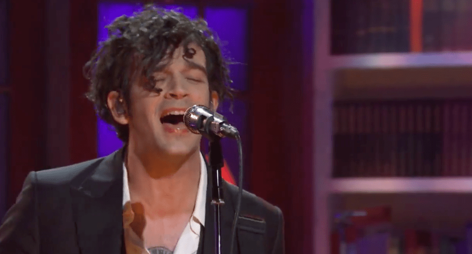 Matty and his band The 1975 performed a selection of their songs on the live show, including new album rack Oh Caroline