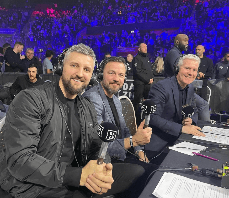 Carl Froch next to Ande Lee on commentary duty