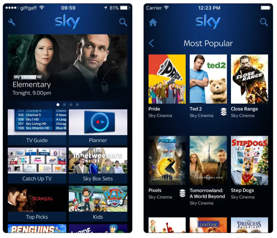 Sky+ app let you do things like remotely download shows