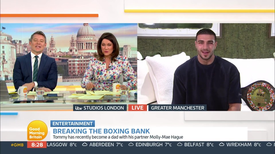 Tommy Fury refuses to give hosts Ben Shephard and Susanna Reid an amount