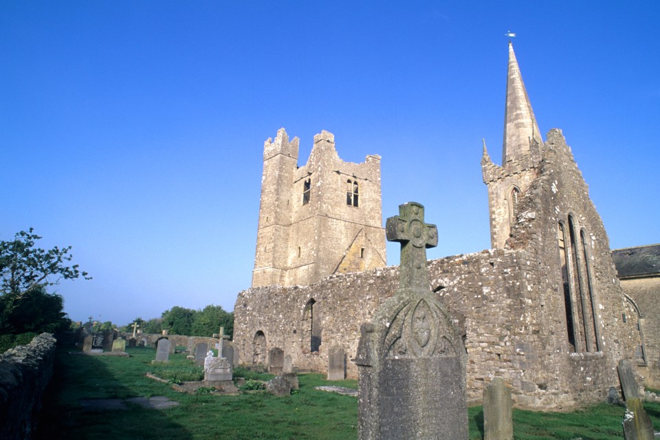 Beautiful old ruins of famous St Marys Abbey, Duleek