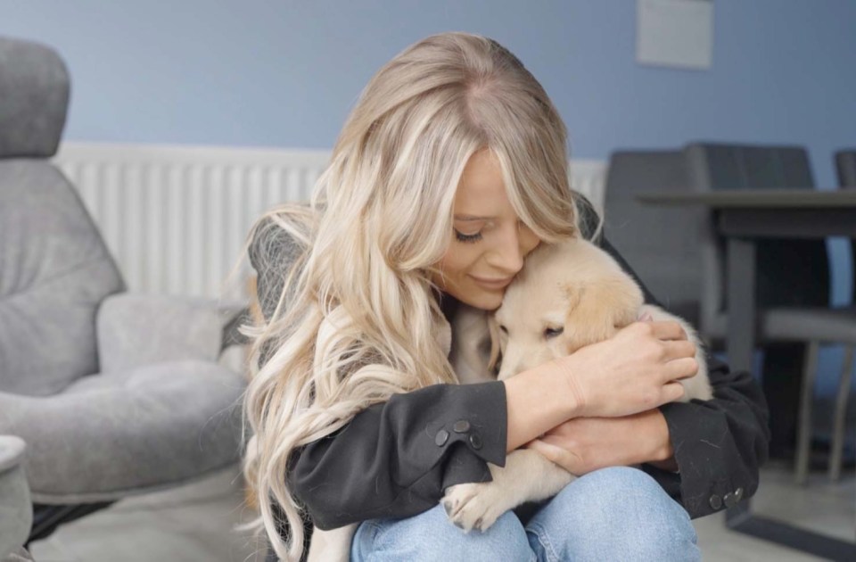 The Love Island star broke down in tears as she named a puppy after her