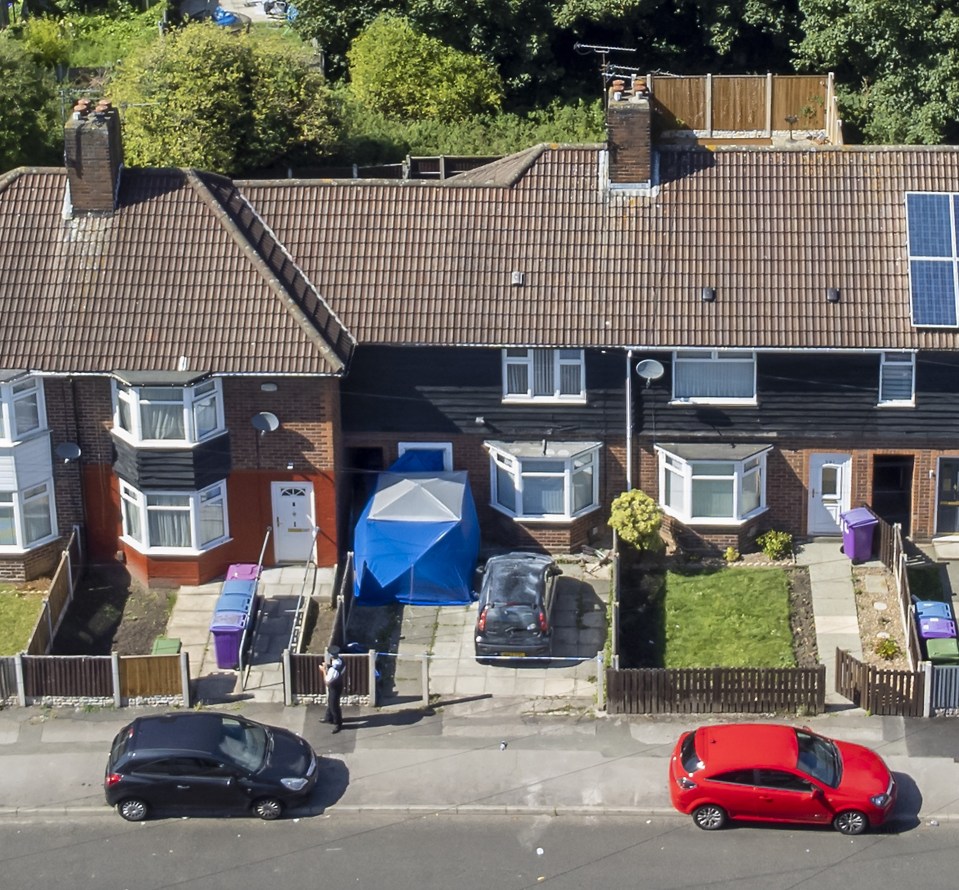 Olivia's front door was 'splattered with blood' as a gunman chased a target into her house and opened fire in Dovecot, Liverpool