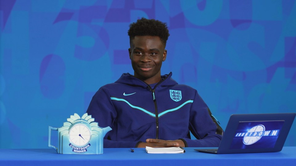 Bukayo Saka took part in a special edition of Countdown with his England pals